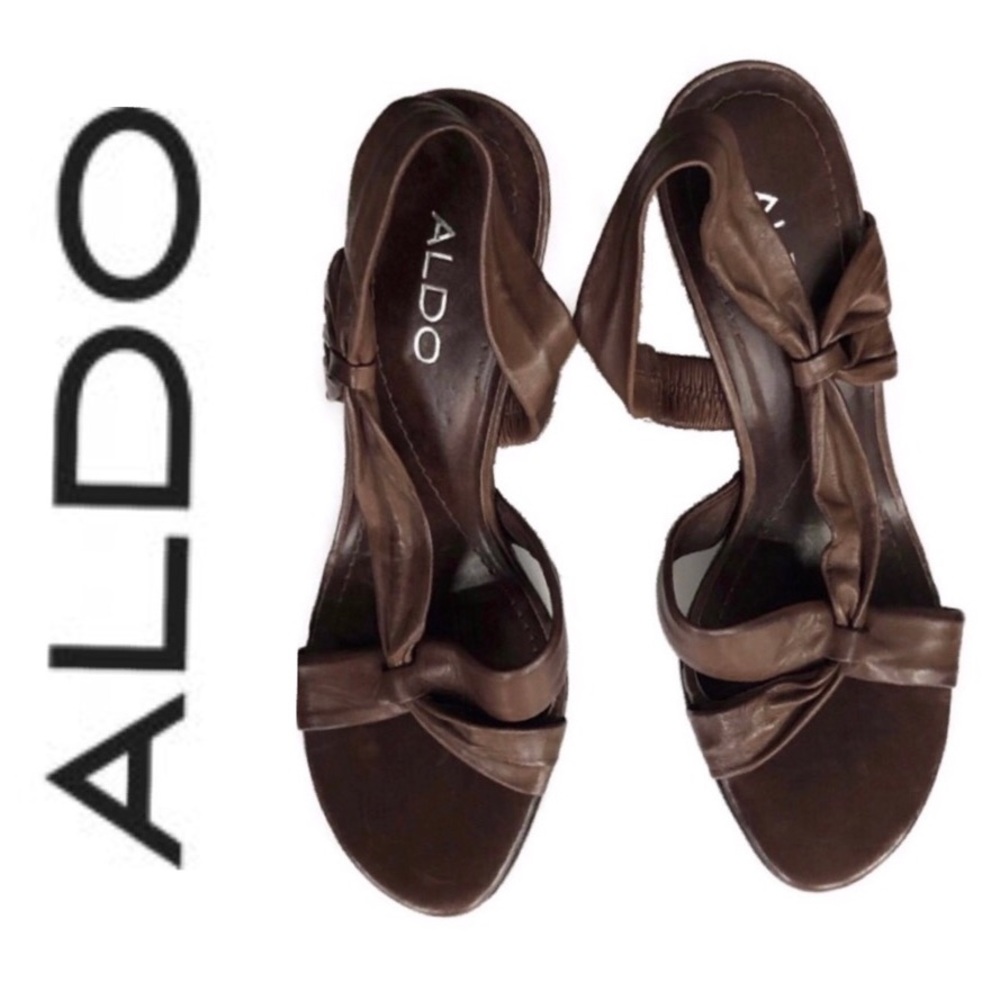 Aldo | Open Toe Leather Heel